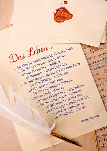 Lebensweisheit Postkarte: Das Leben als Herausforderung - Inspirierender Spruch für jeden Anlass