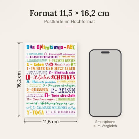 Lebensweisheit Postkarte: Das Optimismus-ABC für Hoffnung und positive Gedanken