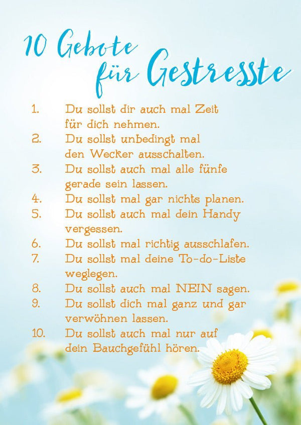 Lebensweisheit Postkarte für Entspannung & Selbstfürsorge - Gelassenheit, Achtsamkeit und Balance