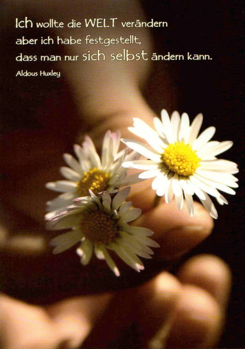 Lebensweisheit Postkarte: Ich wollte die Welt verändern - Inspirierende Botschaft für jeden Anlass