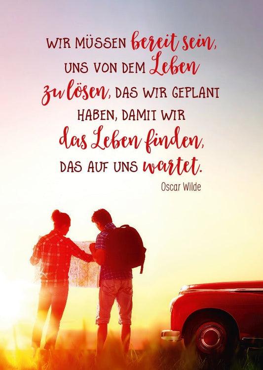 Lebensweisheit Postkarte - Loslassen und Neubeginn: Inspirierende Worte für den Wandel