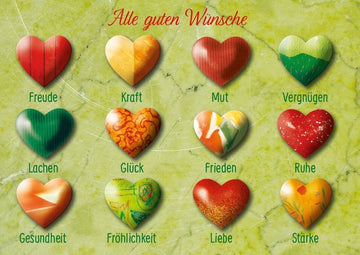 Lebensweisheit Postkarte: Wünsche für Freude, Kraft & Mut