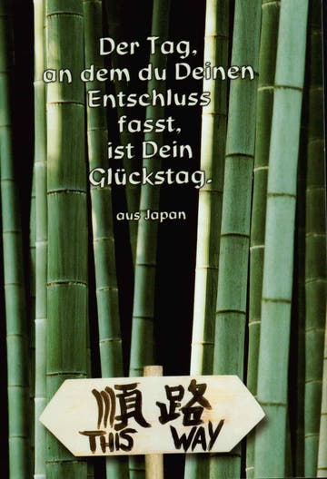 Lebensweisheiten - Postkarte: Entschluss und Entscheidung für inspirierende Momente
