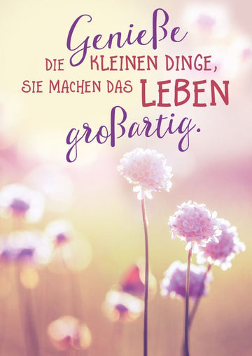 Lebensweisheiten - Postkarte – Inspirierendes Blumen & Sonnenuntergangsdesign für positive Energie, Postkarten - Lebensweisheiten