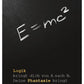 Lebensweisheiten Postkarte mit Einstein Zitat E=mc2 schwarze Tafel Motiv inspirierende Sprüche Grußkarte Phantasie Logik