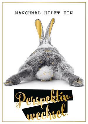 Lebensweisheiten Postkarte mit Spruch Perspektivwechsel süßer Hase Illustration Inspiration Mutmacher Grußkarte Motivation Geschenk
