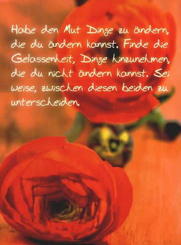 Lebensweisheiten Postkarte Mut zur Veränderung mit inspirierendem Spruch und Blumenmotiv für Motivation und Gelassenheit
