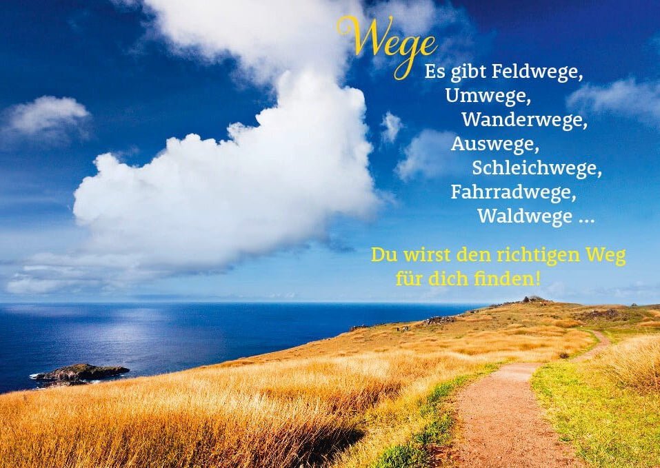 Lebensweisheiten - Postkarte – Naturwege, Waldpfade, Himmel & Meer – Inspirierender Horizont