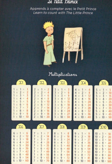 Lernkarte Kinder Der kleine Prinz Multiplikationstabelle Postkarte zum Lernen und Zählen für Schule Vorschule Geschenk