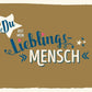 Liebesbotschaftskarte "Du bist mein Lieblingsmensch" für Partner, Freunde & Familie – liebevolles Design mit Herz - und Sternmotiven, Postkarten - Liebe