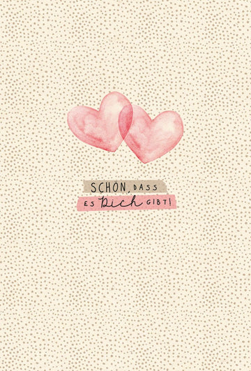 Liebesgruß Postkarte - Herzliche Aquarell - Pastellkunst auf Zuckerrohrpapier, romantische Zuneigung