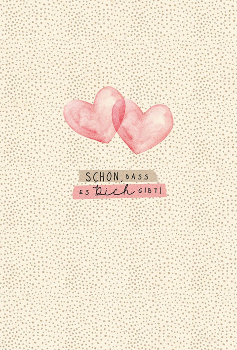 Liebesgruß Postkarte - Herzliche Aquarell - Pastellkunst auf Zuckerrohrpapier, romantische Zuneigung