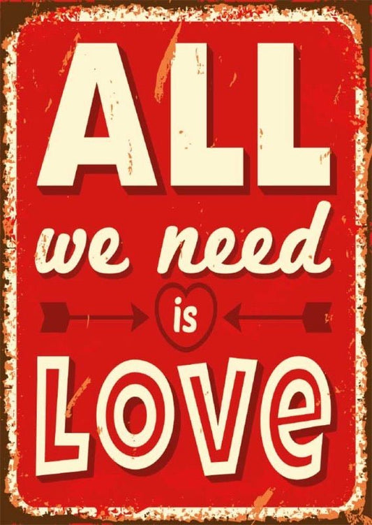 Liebesgrußkarte: All we need is LOVE – Perfekt für romantische Botschaften und herzliche Grüße