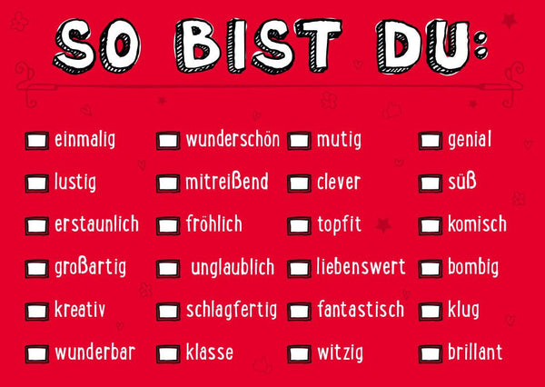 Liebesgrußkarte - So bist du: Eine herzliche Botschaft für besondere Menschen