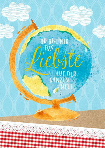 Liebespostkarte mit Spruch: Du bist mein größter Schatz auf Erden