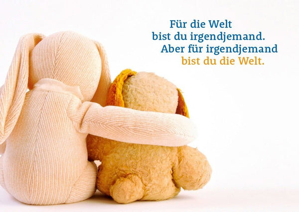 Liebespostkarte mit Teddybär & Herz – 