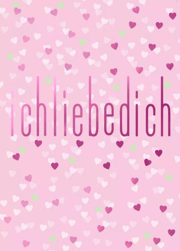 Liebespostkarte - Romantische Herz - Designs in Rosa, "Ich liebe Dich" - Ausdruck der Zuneigung