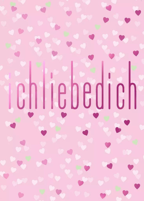 Liebespostkarte - Romantische Herz - Designs in Rosa, "Ich liebe Dich" - Ausdruck der Zuneigung