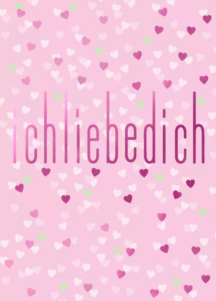 Liebespostkarte - Romantische Herz - Designs in Rosa, "Ich liebe Dich" - Ausdruck der Zuneigung