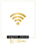 Lustig Kein Elan Postkarte mit WLAN Symbol gold witzige Karte für Freunde Kollegen