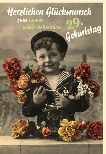 Lustige Geburtstagskarte für Frauen - Vintage Retro Design mit Blumen, Humorvolle Grüße für Freundin, Schwester & Kollegin in Sepia Braun