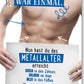 Lustige Geburtstagskarte für Männer - Sixpack - Motiv, Humorvoller Spruch im Metallalter - Design in Gold & Silber, Blau