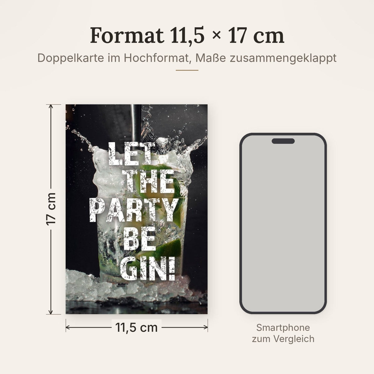 Lustige Geburtstagskarte - Gin Party Design mit Humorvollen Sprüchen, Perfekt für Cocktailfreunde & Kollegen