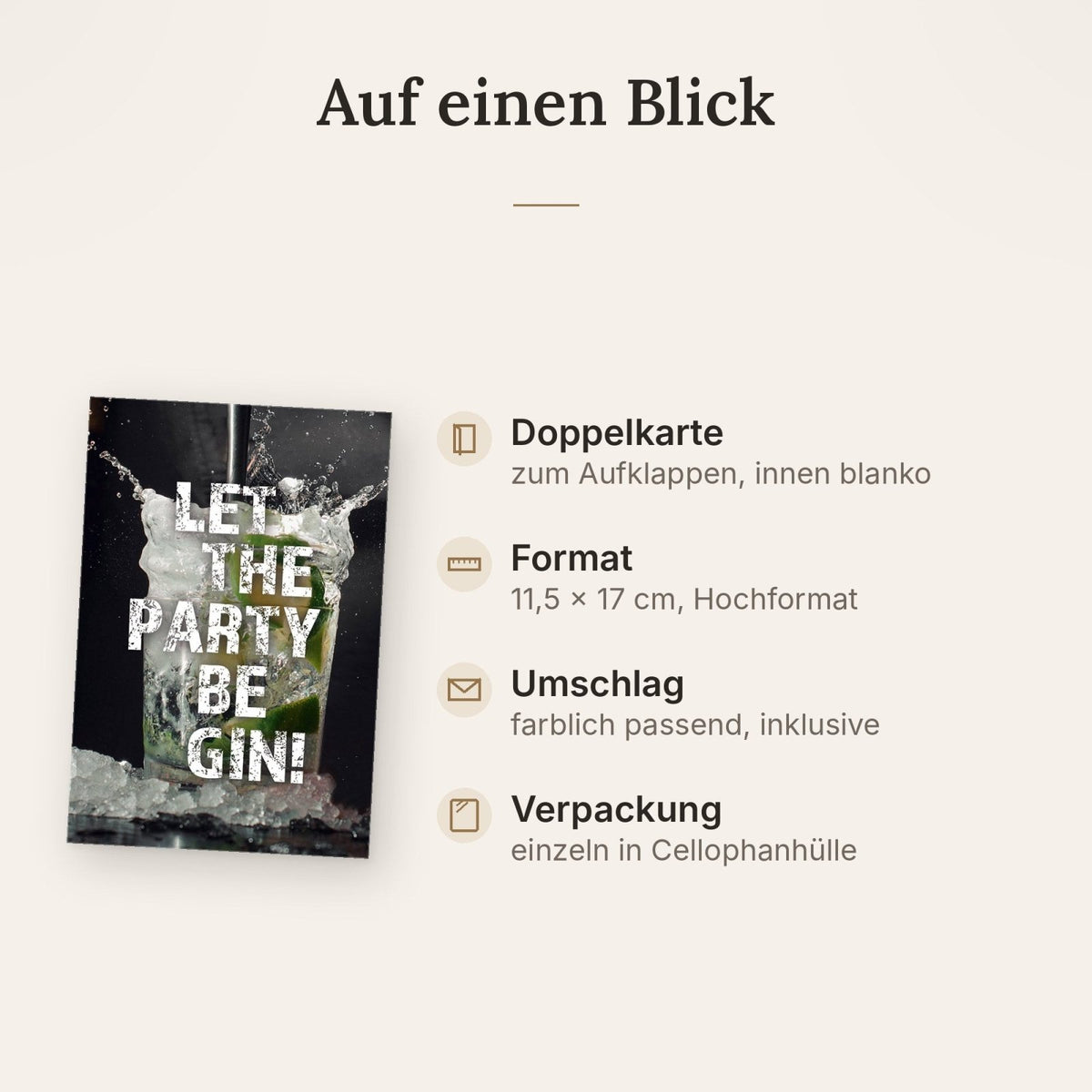 Lustige Geburtstagskarte - Gin Party Design mit Humorvollen Sprüchen, Perfekt für Cocktailfreunde & Kollegen