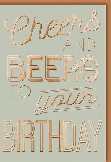 Lustige Geburtstagskarte - Humorvolle Cheers & Beers Grußkarte für Männer und Frauen, Witziger Bier - Geburtstagsgruß "Cheers to Your Birthday"