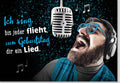 Lustige Geburtstagskarte: Humorvolles Kopfhörer & Mikrofon Design - Blaue Partykarte für Erwachsene und Jugendliche, Spaß garantiert!