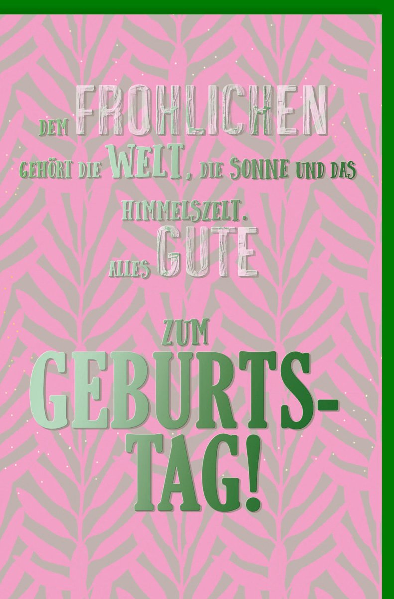 Lustige Geburtstagskarte in Pink & Grün – Humorvoller Spruch mit kreativem Design - Umschlag