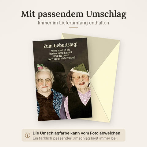 Lustige Geburtstagskarte Retro - Vintage Humor, Feier das Alter mit Witz und Charme