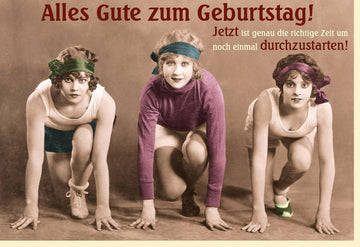 Lustige Geburtstagskarte Retro - Vintage Humor mit Spruch, Kreatives Cartoon Design für Spaß & Freude