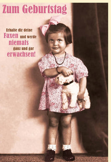 Lustige Geburtstagskarte Retro - Vintage Rosa Design mit Humor für Erwachsene & Kinder, Witzige Sprüchekarte für Freunde & Familie