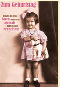 Lustige Geburtstagskarte Retro - Vintage Rosa Design mit Humor für Erwachsene & Kinder, Witzige Sprüchekarte für Freunde & Familie
