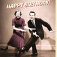 Lustige Geburtstagskarte Retro - Vintage Tanzmotiv, Humorvolle Sprüche, Schwarz - Weiß mit Farbakzent, Spaßige Glückwünsche zum Geburtstag