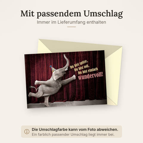 Lustige Geburtstagskarte Retro - Witziger Elefant mit Spruch, Humorvolle Überraschung für Party & Feier, Spaßgarantie für jeden Anlass