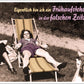 Lustige Postkarte für Frühaufsteher - Vintage Humor, Sonnenbaden & Entspannung im Liegestuhl, Perfekt für Sommer und Freizeit