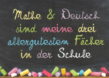 Lustige Postkarte für Schule - Humorvolle Sprüche, Mathe & Deutsch Spaß, Lehrer - Schüler Ironie, Kreidetafel - Look