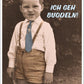 Lustige Postkarte im Retro - Stil: Sepia Schwarz - Weiß mit Schaufel - Spruch, Nostalgische Geschenkidee