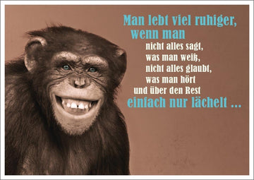 Lustige Postkarte: "Man lebt entspannter, wenn man nicht alles sagt" – Humorvolle Botschaft für jeden Anlass