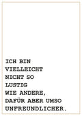 Lustige Postkarte mit schwarzem Humor für Freunde originelle Grußkarte unfreundlich witziger Spruch minimalistisch Geschenk