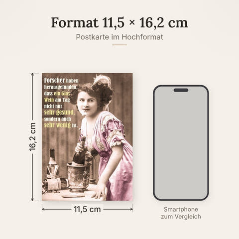Lustige Postkarte mit Spruch: Forscher haben herausgefunden - für humorvolle Grüße