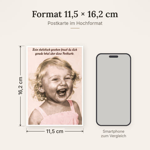 Lustige Postkarte mit Spruch: Rein statistisch gesehen - Ein humorvolles Highlight für jeden Anlass!