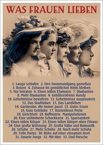 Lustige Postkarte mit Spruch - Was Frauen wirklich lieben