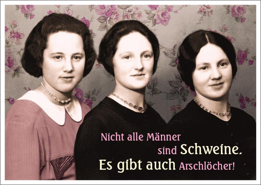 Lustige Postkarte: Nicht alle Männer sind Schweine, manche sind einfach nur Idioten!