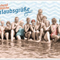 Lustige Postkarte: Retro Strandfoto mit Wellenmuster – Humorvolle Erinnerung für Badefreunde