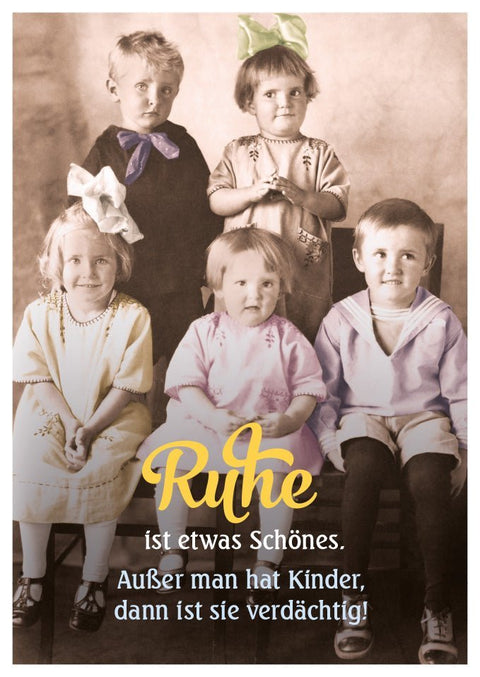 Lustige Postkarte: Ruhe in Frieden - Humorvoll und Verdächtig für Kinder und Erwachsene