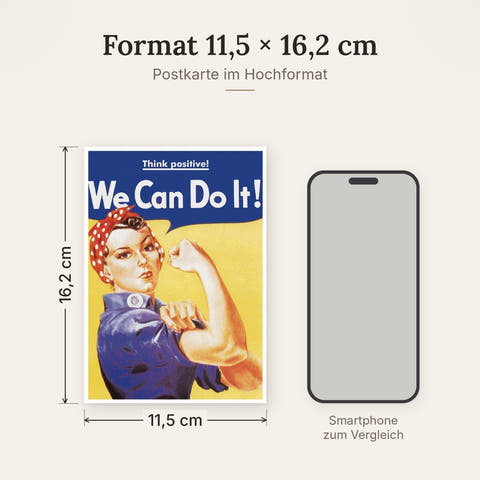 Lustige Postkarte: Think Positive! We Can Do It! - Ein humorvoller Motivationsschub für jeden Anlass!
