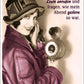 Lustige Postkarte - Vintage Humor mit Telefonierender Frau, Retro Spruch für Spaß & Nostalgie Geschenk